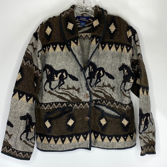 Natural Impressions Western Horse Tapestry Jacket Size Large - Picture 1 of 5